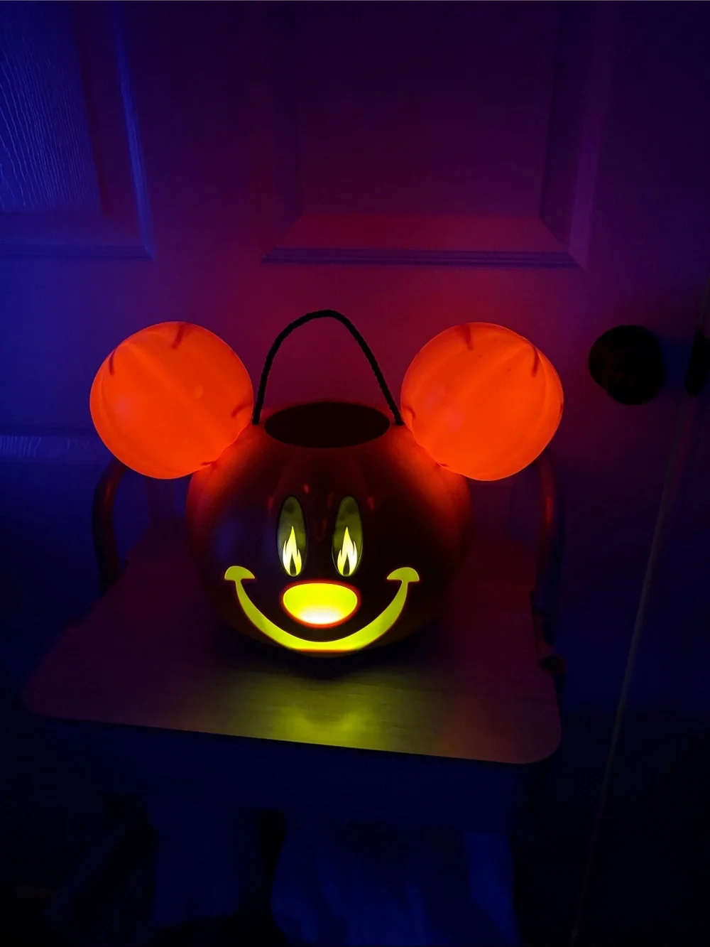 Disney Halloween Mickey Pumpkin Light-Up Treat Bucket